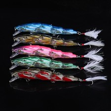5pcs Minnow Fishing Lures Plume Tail 11.5cm/15.5g Artificial Bait Hard Bait picture