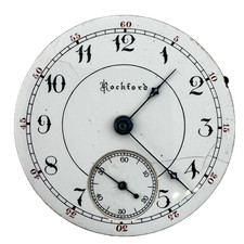 Antique 18s 1891 Rockford Single Sunk 15J Gothic Style Pocket Watch Movement 86 picture