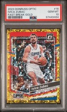 2023 Donruss Optic Zubac PSA 10 w/ Victor Wembanyama Fast Break Gold /10 POP/1 picture