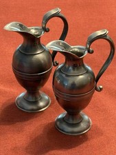 Vintage Pair Pewter Pitchers/ Ewers crafted by John Somers, Brazil. picture