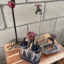 Vintage Metal Industrial Faucet/Spigot Novelty Candle Holders Multicolor Lot 3 picture