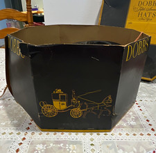 Dobbs Fifth Avenue Black Hat Box, Gold Accents, Paper, Adult Unisex picture