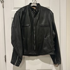 Vintage Walter Dyer Leather Motorcycle Jacket Cafe Racer 54 L XXL Heavy Cowhide picture
