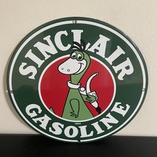 VINTAGE SINCLAIR GREEN DINO GASOLINE OIL PORCELAIN SIGN picture