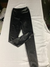 OFFLINE by Aerie Real Luxe Black Faux Leather High Rise Ankle Leggings picture