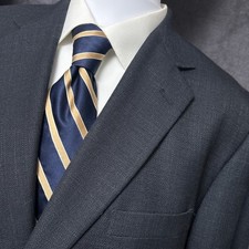 Kilburne Finch Sport Coat 44R Navy Blue Hopsack Blazer Jacket Classic Casual picture