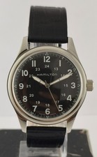Vintage Refurbished Hamilton Hand-Winding Black Dial 17 J All Working Men Watch picture