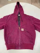 vintage 90’s carhartt jq281 sandstone active jacket in ruby size medium picture