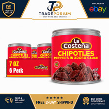 La Costeña Chipotle Peppers in Adobo Sauce 7oz Can Pack of 6 Smoky Mexican picture