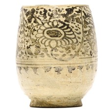 Thai Sawankhalok Sleeve Vase Floral Medallion Southeast Asian Vessel 14th/16th C picture