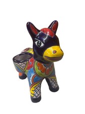Cobalt Blue Talavera Donkey Planter | Handmade Mexican Pottery picture