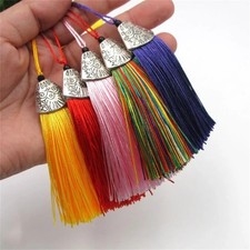 5PCS 8cm Colorful Silk Tassels with Caps DIY Jewelry Making Accessories picture