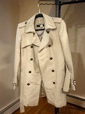 ZARA Women’s Beige Double-Breasted Belted Mid-Length Trench Coat Size S picture