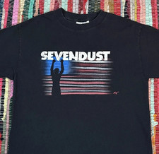 VTG 2002 Sevendust Band American Flag Black S to 5XL Tee Shirt TU1851 picture