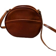 Vintage Coach British Tan Leather Canteen Crossbody Bag Round Chester 9982 USA picture
