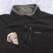 Simms Sweater 1/4 Zip Pullover Fleece Mens Medium Black Outdoor Fishing Hiking picture