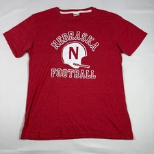 Charlie Hustle Shirt Mens Large Red Nebraska Football Graphic Made USA picture