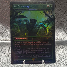 Wizards of the Coast MTG Bast's Blessing Secret Lair #1749 Rainbow Foil Rare picture