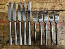 Food Network “Chive” Stainless Dinner Forks And Knives (set Of 10) picture