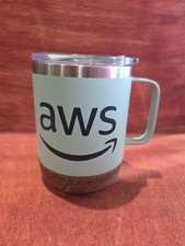 Amazon AWS Blue Stainless Steel Blue Travel Mug Employee Swag Item picture