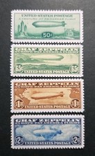 US Stamps SC# C13, C14, C15, & C18 1930/1933 Graf Zeppelin Air Mail Replica Set  picture