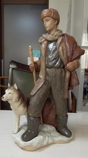 Rare Vintage Lladro Gres Figurine Arctic Explorer H38cm/L785 Retired picture