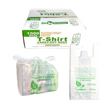 1000 Bags T-Shirt Thank You Plastic Grocery Store Shopping Carry Out Bags picture