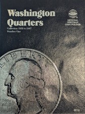 1932-1947 Silver Washington Quarter Set 26 Coins Near Complete Whitman 9018 picture