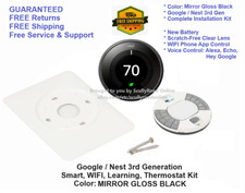 SALE: Google Nest 3rd Gen Learning Thermostat WIFI Smart MIRROR BLACK T3018US picture