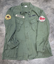 ​Vintage 1967 Vietnam War OG 107 Jungle Jacket Large Regular VC Hunting Club picture