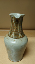 Vintage Glazed Drip Ceramic Art Pottery Pitcher Jug Signed Used picture
