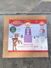 3.5 FT ANIMATED CHARLIE IN THE BOX RUDOLPH RED NOSED REINDEER Interactive Prop picture