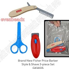EvezBeadz 2020 Fisher Price GKW05 Style Shave Barber Set New Bag Pretend Play  picture