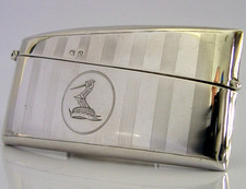 ANTIQUE STERLING SILVER JACOBS FAMILY CREST CARD CASE 1913 ANTIQUE picture