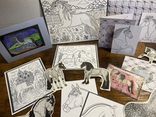 ACEO Hand Painted Horse Art Card Snail Mail/Happy Mail Kit.  picture