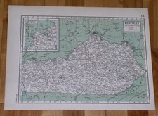 1944 VINTAGE WWII MAP OF KENTUCKY LOUISVILLE FRANKFORT / VERSO KANSAS WICHITA picture