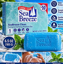 Sea Breeze Classic Clean Moisture Bar Soap 6.5 oz Hydrating Gentle Cleansing picture