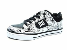 DC Shoes KIDS PURE X BLACK WHITE PRINT SHOES 11.0 picture