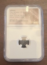 AE Prutah Alex. Jannaeus Judaea Widows Mite Coin 103-76 BC NGC picture