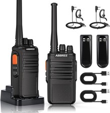 2 PACK Long Range Walkie Talkie 100 Mile Two Way Radio Charge Headset Waterproof picture