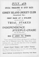 1894 JULY 4 CONEY ISLAND JOCKEY CLUB STEEPLE-CHASE 11x15 BROADSIDE AD POSTER picture