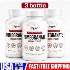 3 Pack - Alevia Pomegranate Capsules 60ct Organic Extract Antioxidant-US picture