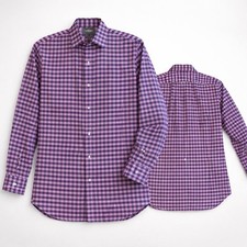 Bonobos Italian Tailored Button Up Shirt Mens Medium 16 33 Slim Fit Purple Check picture
