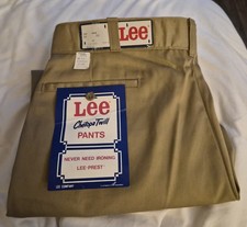 Vintage NOS Lee Chetopa Twill Work Pants USA Made 36x30 Kahki picture