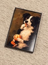Dog Peeling Orange Framed Art Print 4x6 — Funny Vintage Dog Wall Decor picture