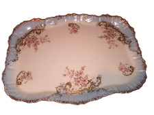 Antique LS&S Limoges Dresser Vanity Tray France Gold Scalloped Edges 11x8.5 (72 picture