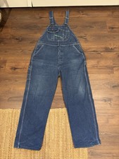 Key Imperial W013353 Blue Sanforized Denim Cotton Bib Overalls Men's Size 40x32 picture