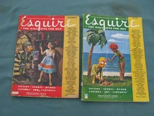 Lot Of 2 Vintage Esquire Magazines June 1943 & Oct 1944 W Varga Foldouts picture