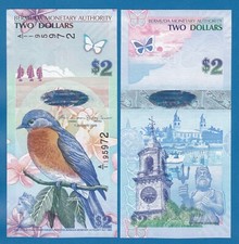 Bermuda 2 Dollars P 57b 2009 UNC ( P 57 b ) Prefix A/1 New Sign. Cossar Simmons. picture