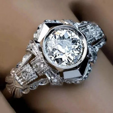 2.25Ct Art Deco Style Lab Created Diamond Anniversary 14K White Gold Finish Ring picture
